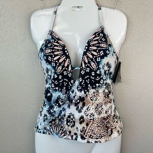 NWT Kenneth Cole Tankini Swim Top Size M